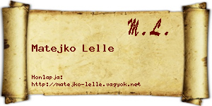Matejko Lelle névjegykártya